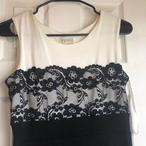 Cream and black dress